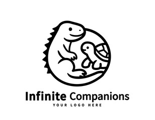 Reptile vector Logo – Lizard and Turtle Circle