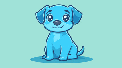 Charming Blue Puppy Sitting with a Gentle Smile and Big Expressive Eyes