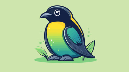 Colorful Cartoon Bird Illustration A Cute Wildlife Icon
