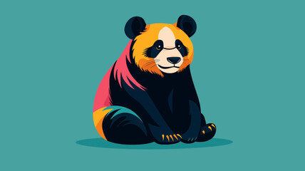 Colorful Panda Illustration - A Vibrant and Modern Take on a Classic Animal.