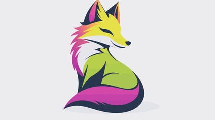 Colorful Fox Illustration with Modern Design and Vibrant Colors.