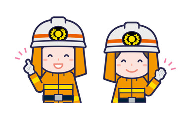 消防士／2人組／男女 01