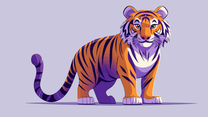 Vibrant Tiger Portrait: A stunning, artistic depiction of a tiger, showcasing its striking stripes and powerful presence with a blend of boldness and grace.