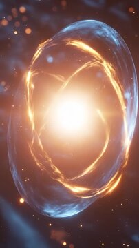 Energy Core With Swirling Particles in Blue Glass Orb