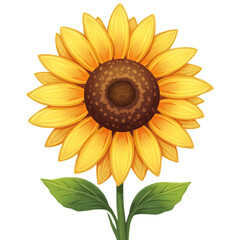 Fototapeta premium Bright Yellow Sunflower with Dark Center in Blooming Garden