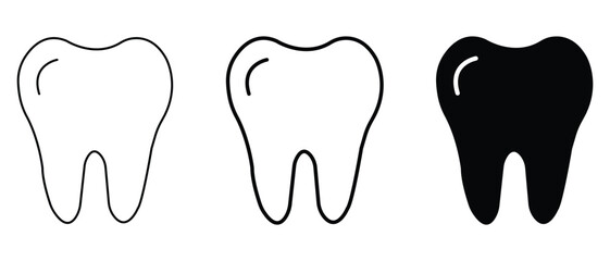 Tooth icon collection. Clean tooth icon vector, Symbol isolated white background. solid logo vector illustration.