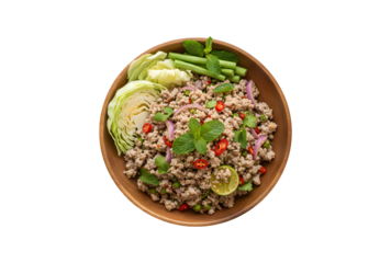 Zesty minced pork salad. Room for text

