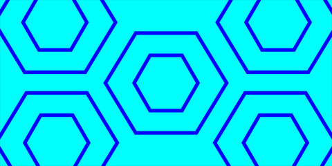 Abstract illustration multiple blue hexagon