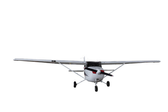 Light aircraft on a white background. A small tourist plane on an isolated white background. side view	
