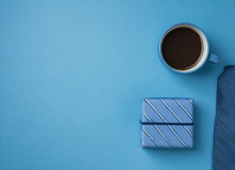 cup of coffee on a blue background