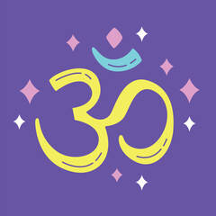 Om-Aum Symbol Icon Design. Illustration Vector Design