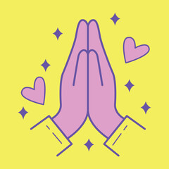 Fototapeta premium Namaste Icon Design. Illustration Vector Design
