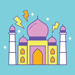 Taj Mahal Icon Design. Illustration Vector Design