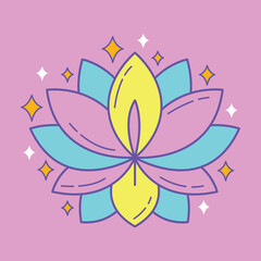 Lotus Icon Design. Illustration Vector Design