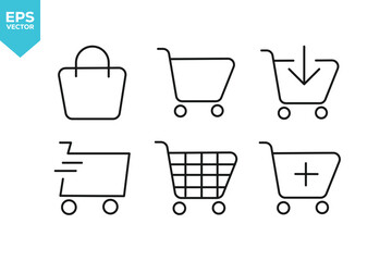 Set of line icons Shopping. Outline icons collection stock illustration