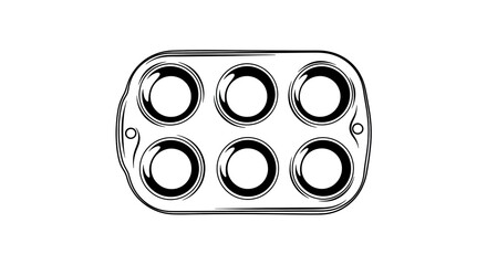 Muffin pan isolated on white background