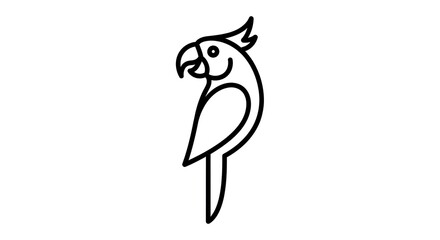 Parrot outline vector illustration
