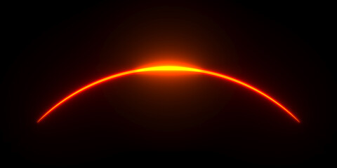 Moving orange light streak ray. 3D illustration