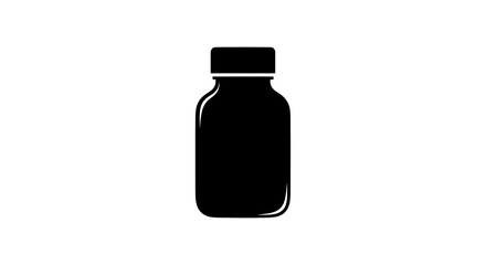 Obraz premium Opaque bottle silhouette on white background