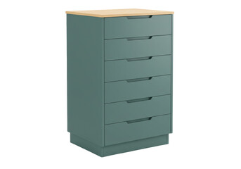 Isolated chest of drawers furniture, a modern commode with wooden top for bedroom storage