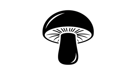 Mushroom illustration silhouette isolated on white