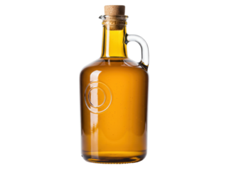 Isolated Glass Bottle of Olive Oil with Cork Lid, Cooking Oil, Olive Oil, Salad Oil, Kitchen