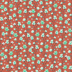 Delicate floral pattern with soft colors creating a serene atmosphere in interior design