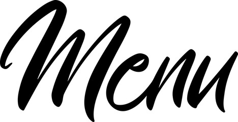 Menu Retro Diner Brush Script Lettering Sign