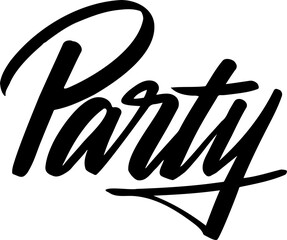 Elegant Party Script Flourish Typography Sign