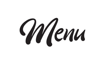Menu Cute Childish Doodle Lettering Vector