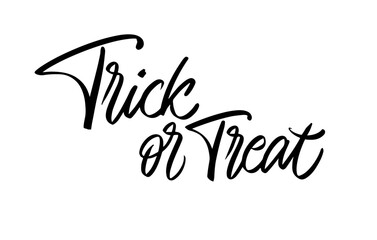 Trick Or Treat Modern Lettering Halloween Vector Sign