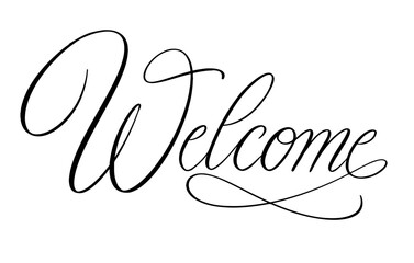 Welcome Flourished Scroll Ornament Vector Design