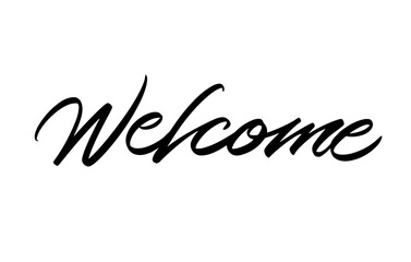 Welcome Groovy Retro Funky Lettering Vector