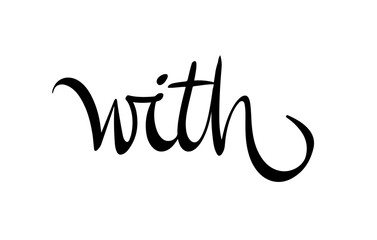 With Word Cute Doodle Childish Word Vector