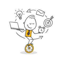 The Path To Success For Employees Focused On Goals In A Busy Workflow.