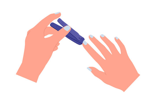 Manicuring and Cutting Nails for Personal Hygiene. A close-up illustration of hands applying nail polish, symbolizing the routine of cutting nails, personal grooming, and maintaining hand hygiene and 