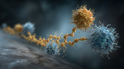Obraz premium The classical pathway of complement activation, where the C1 complex binds to an antibody-antigen complex.