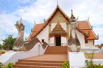 Wat Phumin Temple, the Iconic Landmark which the Main Building Combines Ubosot and Wiharn (Ordination Hall and Worshiping Hall), Nan Province, Thailand
