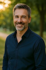 Portraitbild - Avatar - Mann im Hemd in der Natur