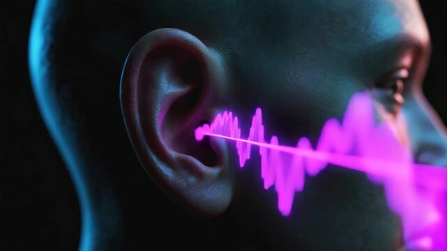Medical Animation of Ear Canal and Sound Frequency Propagation