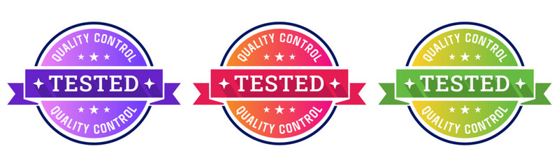 Quality Content Tested Seal Stamp Vector Set