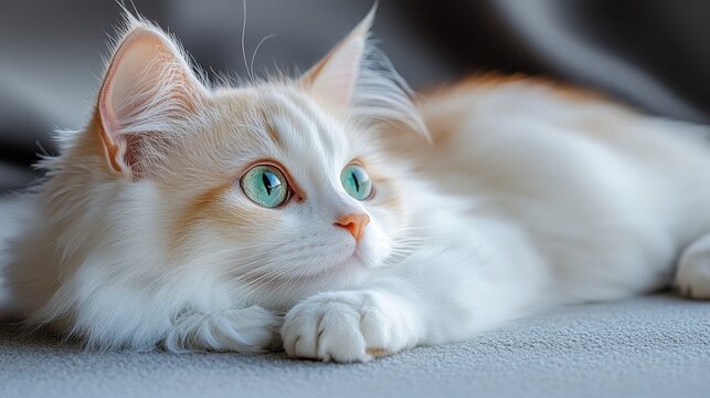 Adorable Purebred Kitten with Striking Emerald Eyes and Soft Fur, Perfect for Stock Images and Art