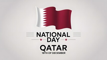 Qatar national day celebration with flag and text on december 18th
