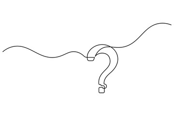 Elegant Question Mark One Line Art Vector Minimalist Continuous Line Design Illustration