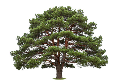 Isolated Scots pine tree, a beautiful evergreen with dense needles and open branching