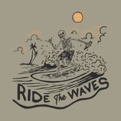 Fototapete Positive Typografie Surf Illustration ,t-shirt graphics ,vectors,typography,pacific surf wave,summer tropical heat print,surf print vector set,wave illustration,hand drawn  © DABROY