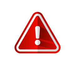 Warning, caution, red triangle warning sign - vector icon