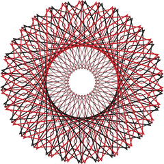 illustration of dark blue and white color mandala design 