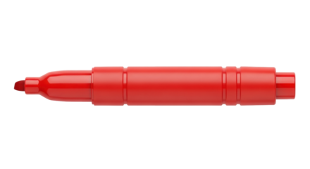 Isolated Vivid Red Marker, Sharpie, Felt Tip Pen, Fine Tip Marker, Writing Tool, Stationery