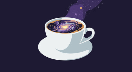 Cosmic Coffee Cup with Galaxy Swirl.